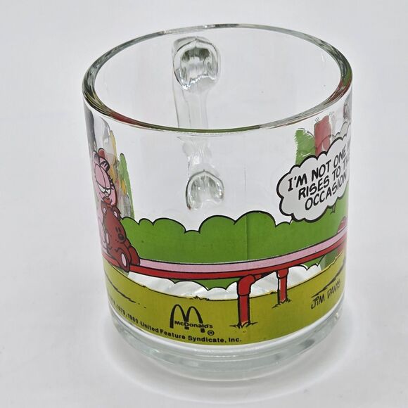 Vintage 1978 McDonalds Garfield & Odie See Saw Themed Glass Mug - Picture 2 of 5